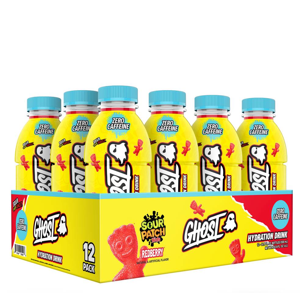 Ghost Sour Patch Kids Hydration Drink (12 pack, 16.9 fl oz) (redberry)