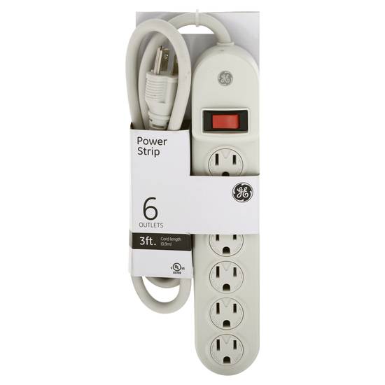Ge 6 Outlets White Power Strip
