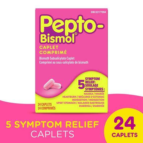 Pepto-Bismol 5 Symptom Relief Caplets (24 units)