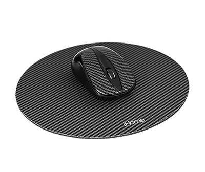 Black 2.4G Wireless Mouse & Round Pad