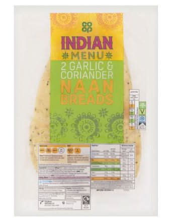 Co-op Garlic & Coriander Naan 260G
