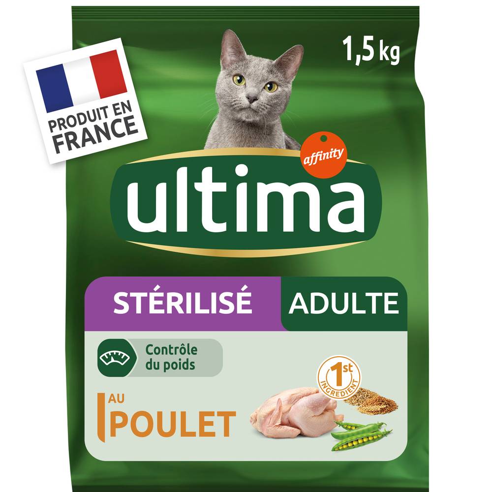 Ultima - Croquettes au poulet stérilisé pour chat adulte (1,5kg)