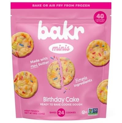 bakr Mini Frozen Cookie Dough, Birthday Cake (8 oz, 24 ct)