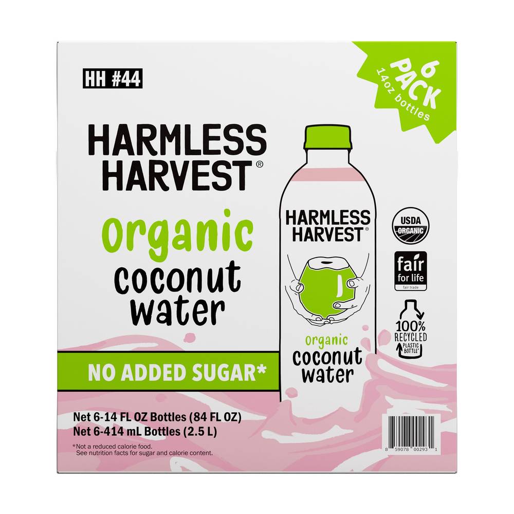 Harmless Harvest Organic Coconut Water, 14 oz, 6-count