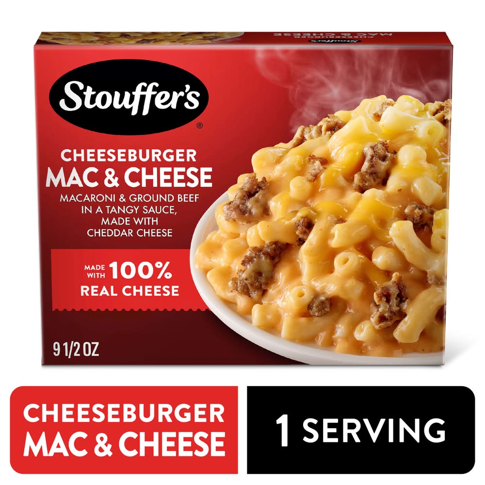 Stouffer's Frozen Meal Cheeseburger Macaroni and Cheese Box (9.5 oz)