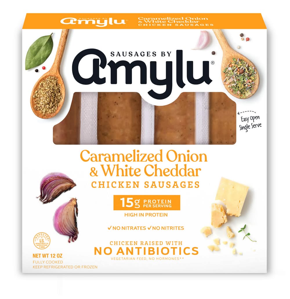 Amylu Foods Caramelized Onion & White Cheddar Chicken Sausages
