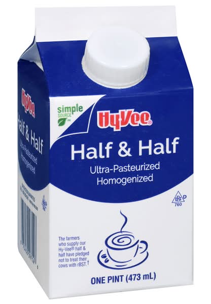 Hy-Vee Half & Half Ultra Pasteurized Homogenized (1 pint)