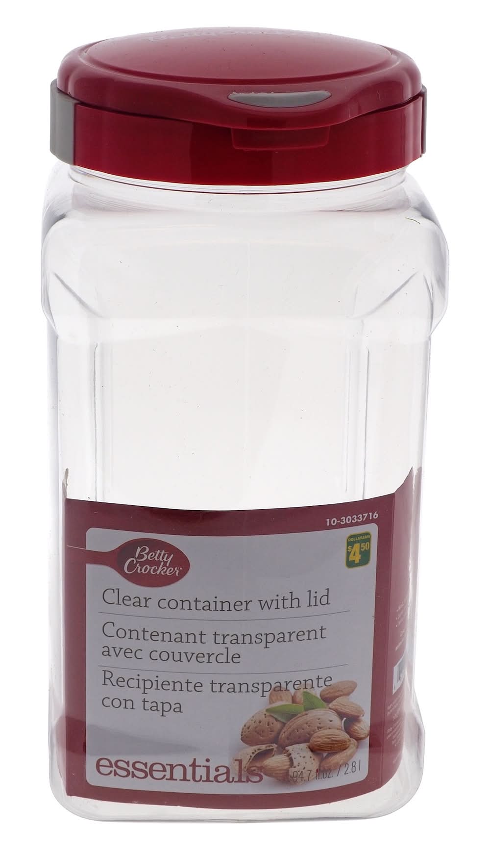 Betty Crocker Clear Container With Lid