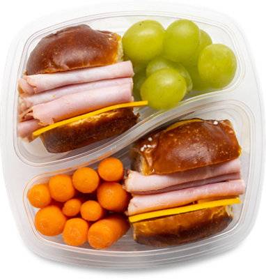 Readymeals Ham & Cheese Pretzel Slider With Carrots - Ready2Eat
