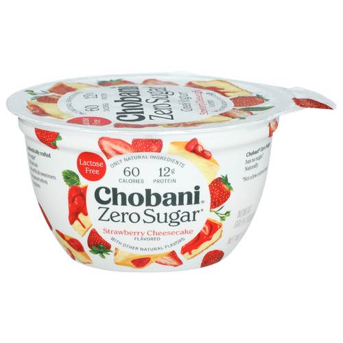 Chobani Strawberry Cheesecake Zero Sugar Yogurt