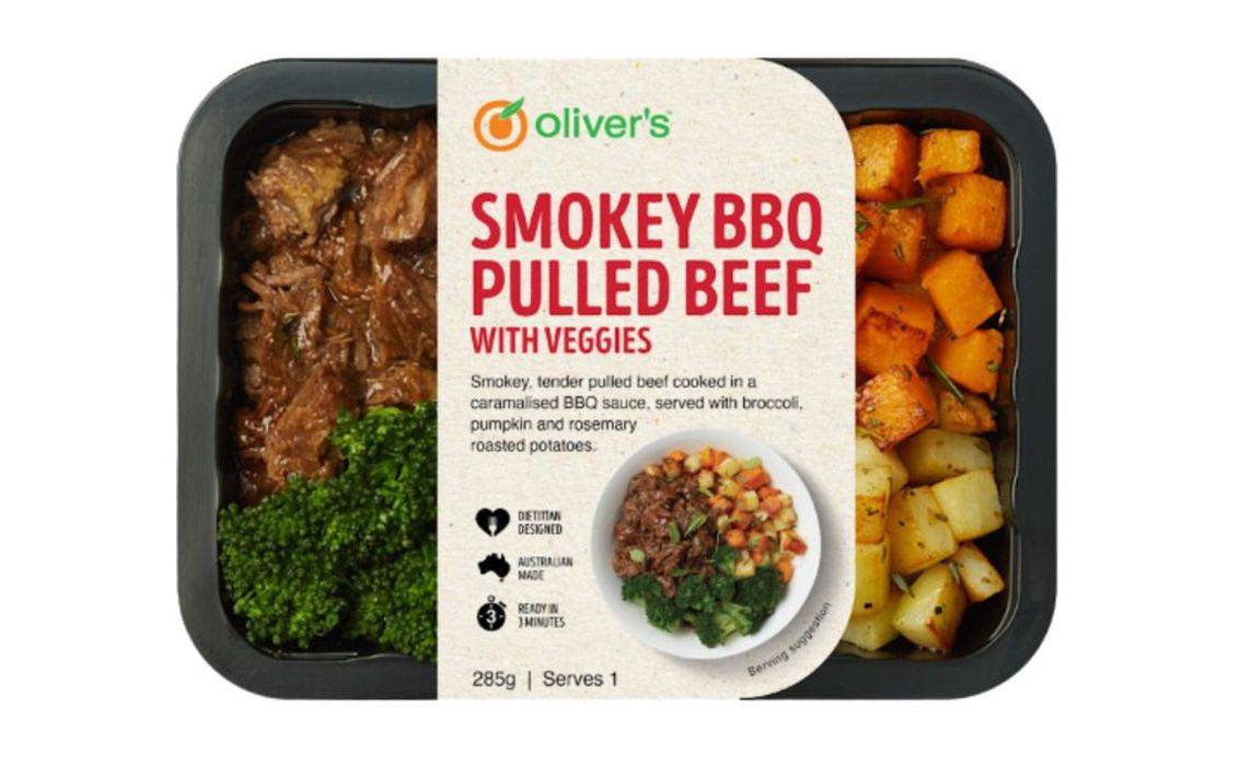 Oliver's Pulled Beef with Smokey BBQ Sauce & Veggies 285g