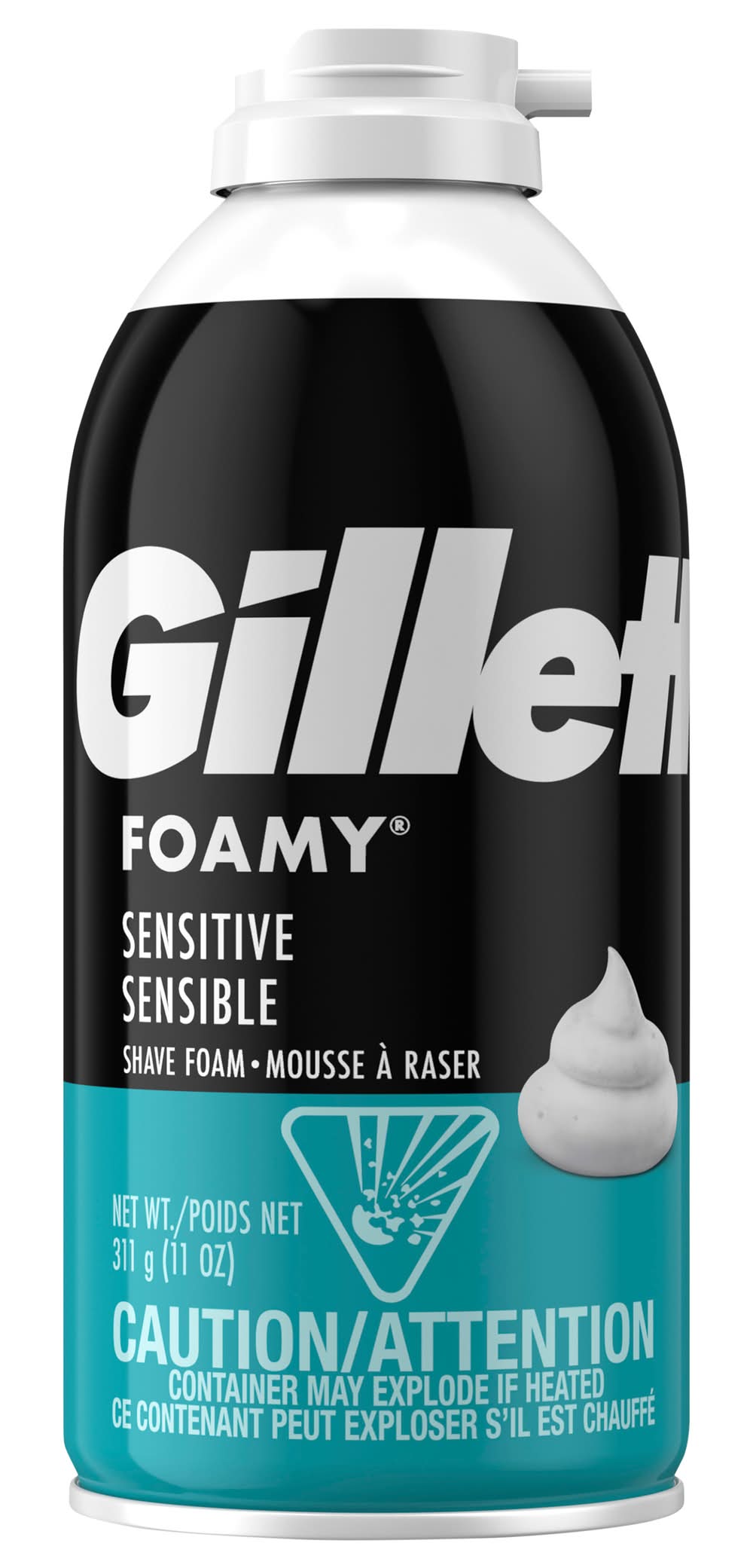 Gillette Foamy Sensitive Shave Foam, Men (11 oz)