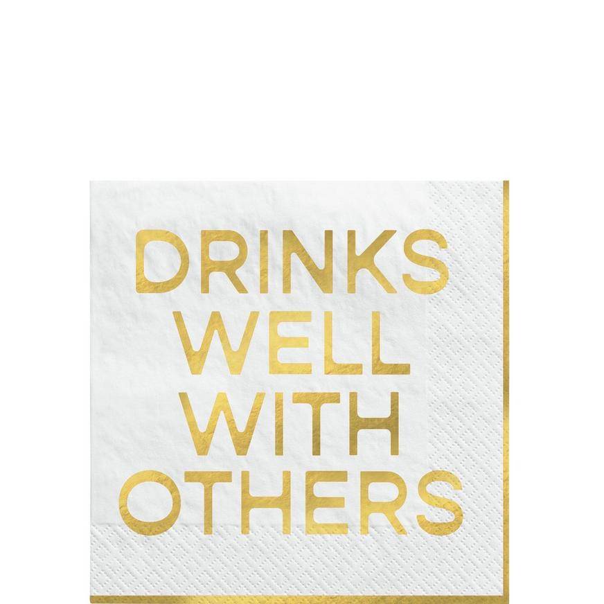 Drinks Well With Others Beverage Napkins, 5in, 20ct