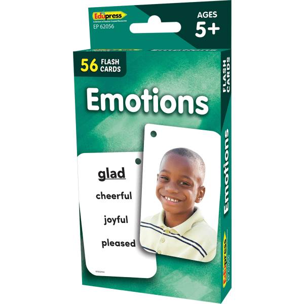 Teacher Created Resources Emotions Flash Cards, 5-1/8" x 3-1/8", Kindergarten, Set Of 56 Flash Cards