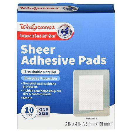 Walgreens Sheer Adhesive Bandages Extra Large (10 ct)