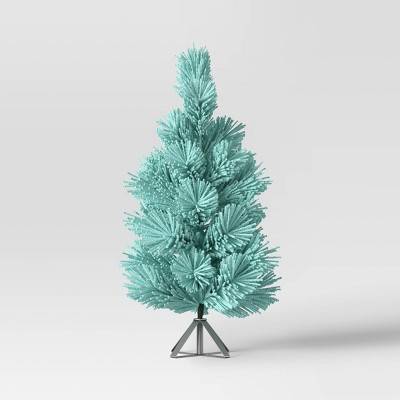 24" Flocked Pine Mini Artificial Christmas Tree Icy Blue - Wondershop™