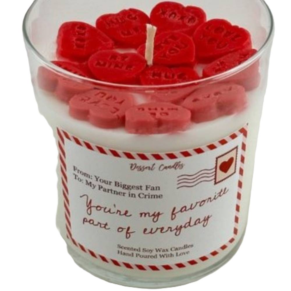 Love Letters With Hearts Candle - 9 Oz