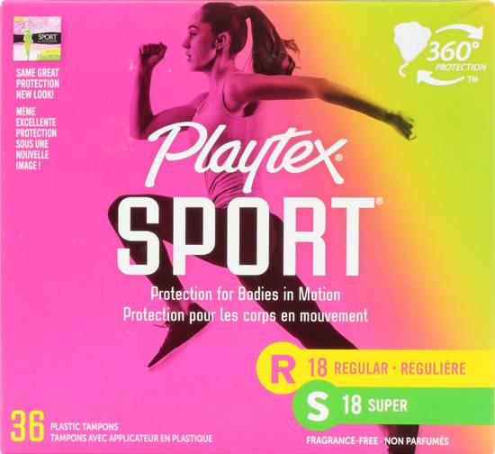 Playtex Regular & Super Absorbency Sport Tampons (36 ct)