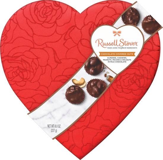 Order Russell Stover Milk Chocolate Covered Nuts Gift Box, 8 oz food online from CVS store, Providence County on bringmethat.com
