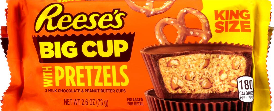 Reese's King Size Big Cup With Milk Chocolate Peanut Butter Pretzels (2.6 oz)