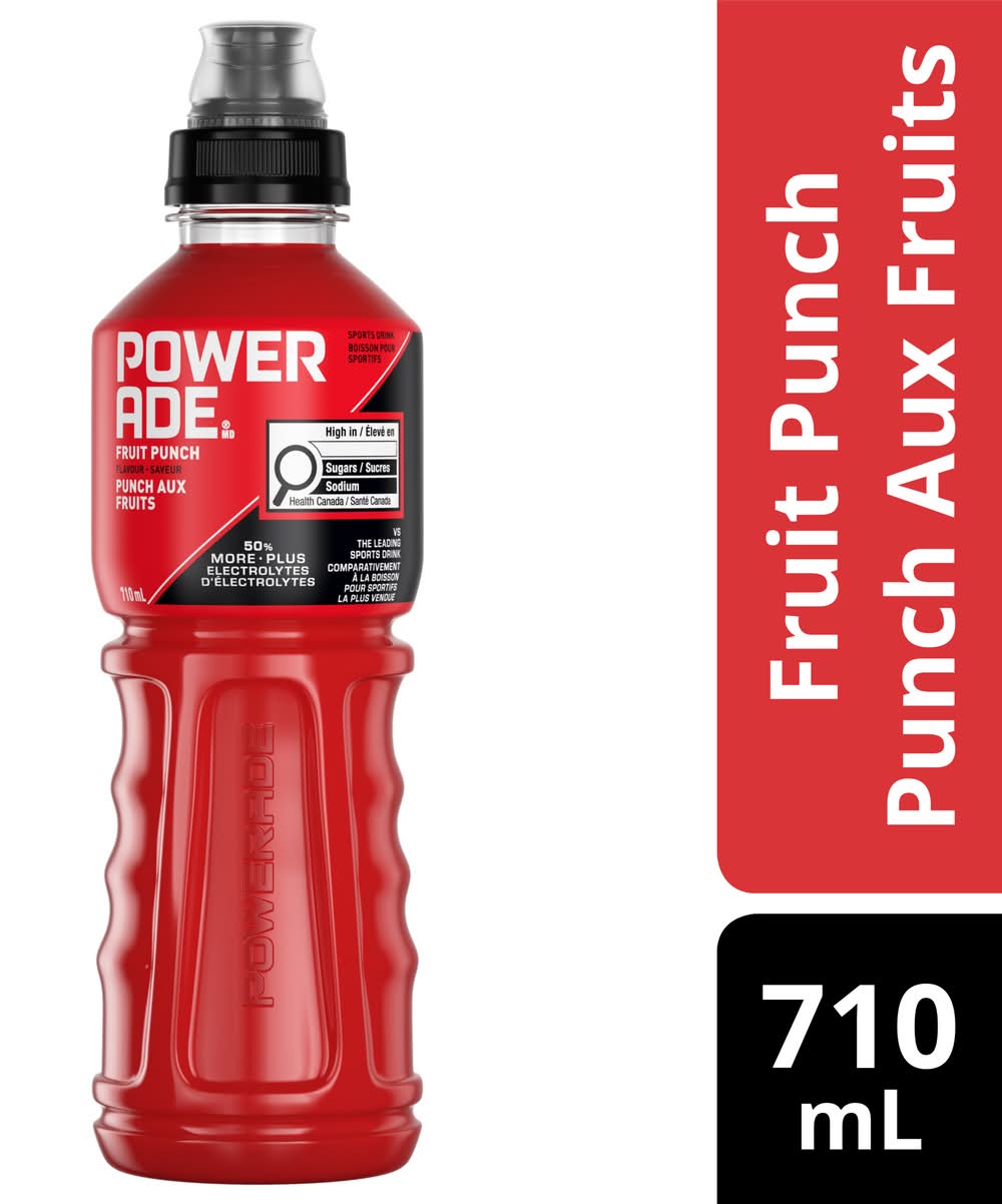Powerade Electrolytes Sports Drink, Fruit Punch (710 ml)