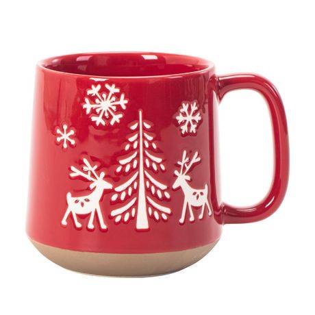Holiday Time Wax Resist Ceramic Mug, 15 Oz, 1 Piece