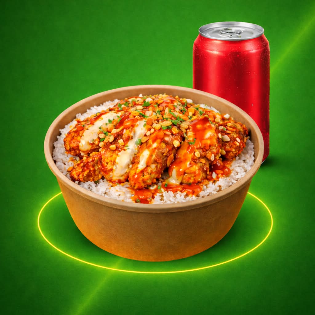 CROUSTY POULET SAUCE ALGERIENNE RIZ BLANC