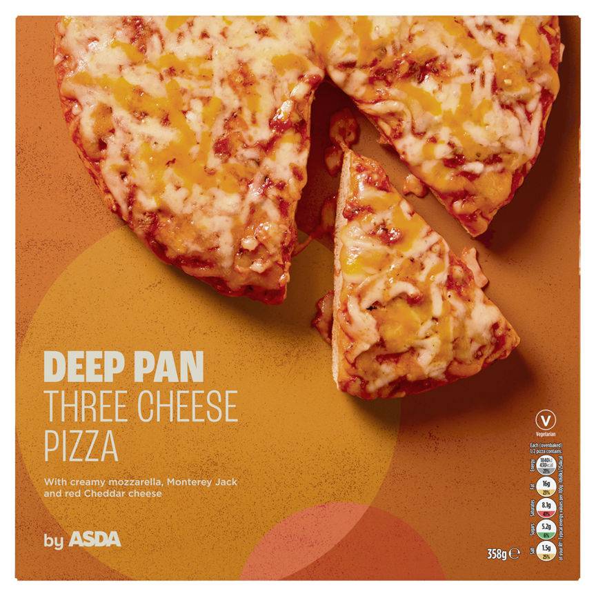 Asda Deep Pan Three Cheese Pizza 358g