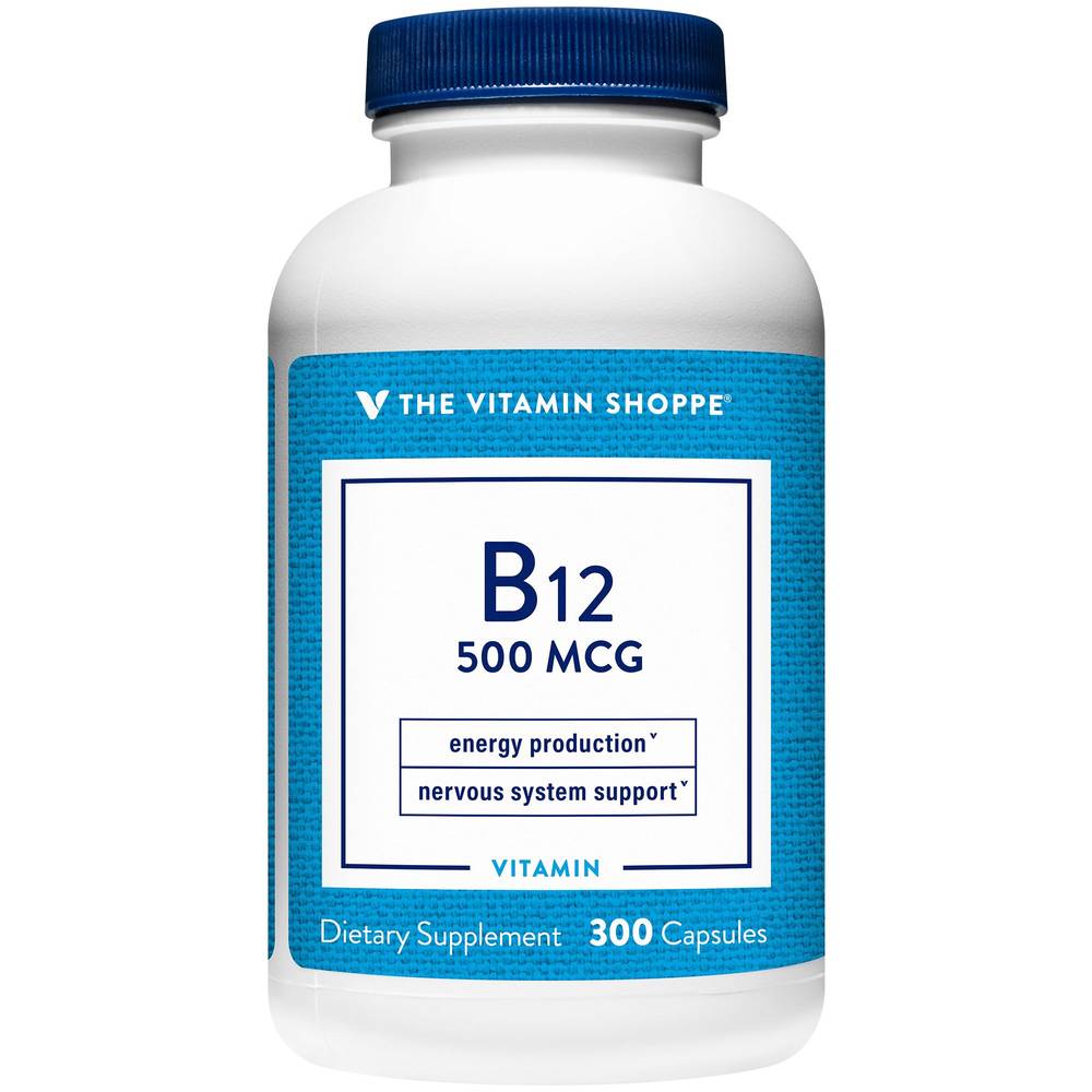 Vitamin B12 - Energy Production & Nervous System Support - 500 Mcg (300 Capsules)