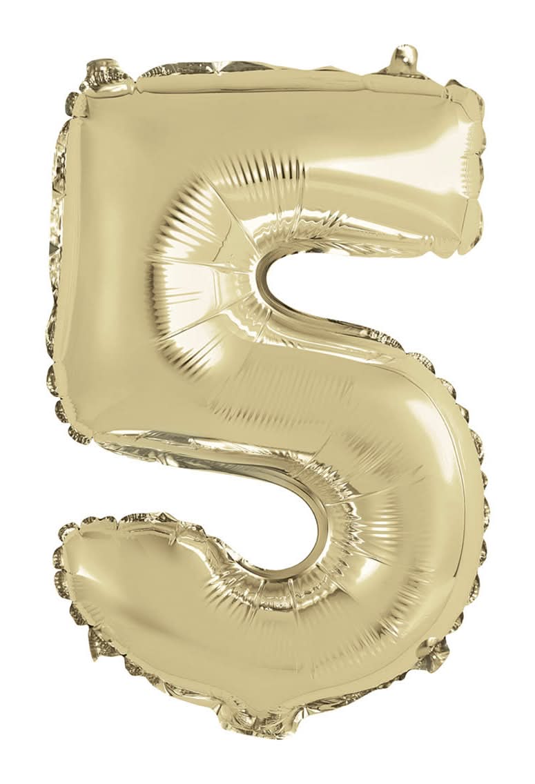 Foil Gold Number 5 Balloon 14 In