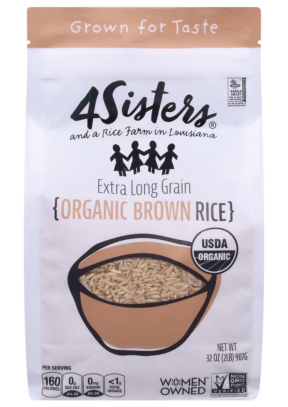 4 Sisters Organic Long Grain Brown Rice (32 oz)