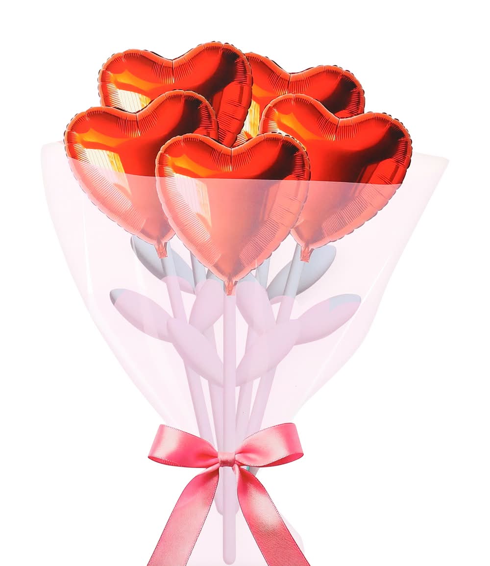 Valentine's Day Party Foil Balloon Bouquet Set Red