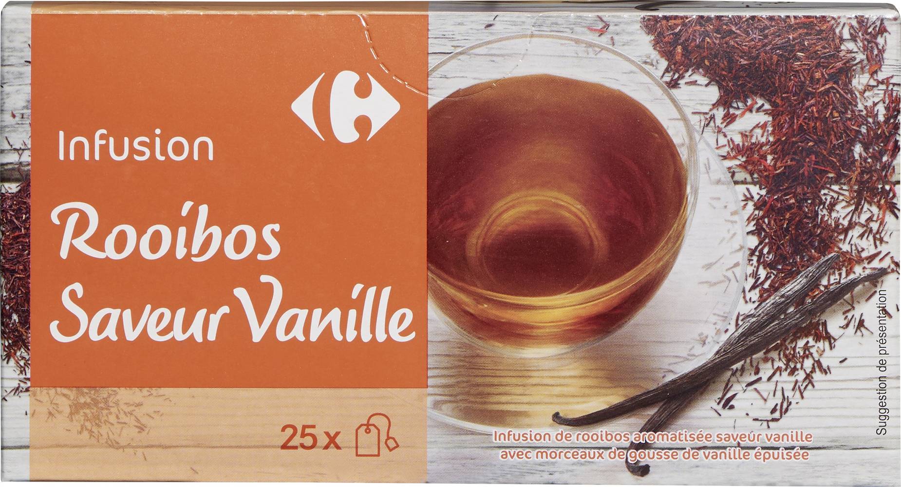 Carrefour Classic' - Infusion rooibos (25 pièces, 40 g) (vanille)