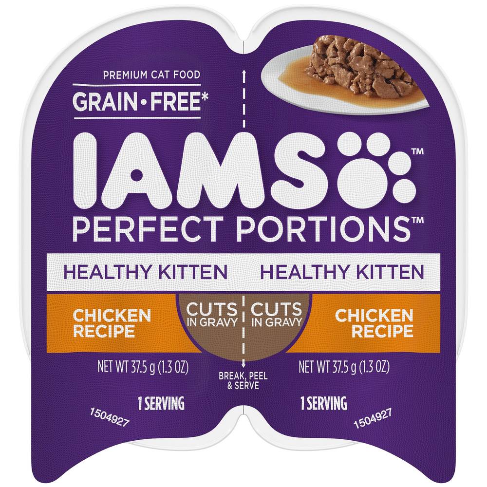 Iams® Perfect Portions Healthy Kitten Wet Cat Food - Grain Free, Chicken, Cuts In Gravy (Flavor: Chicken, Size: 2.6 Oz)