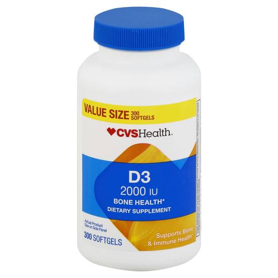Cvs Health Vitamin D3 2000 Iu Supports Bone & Immune Health Softgels