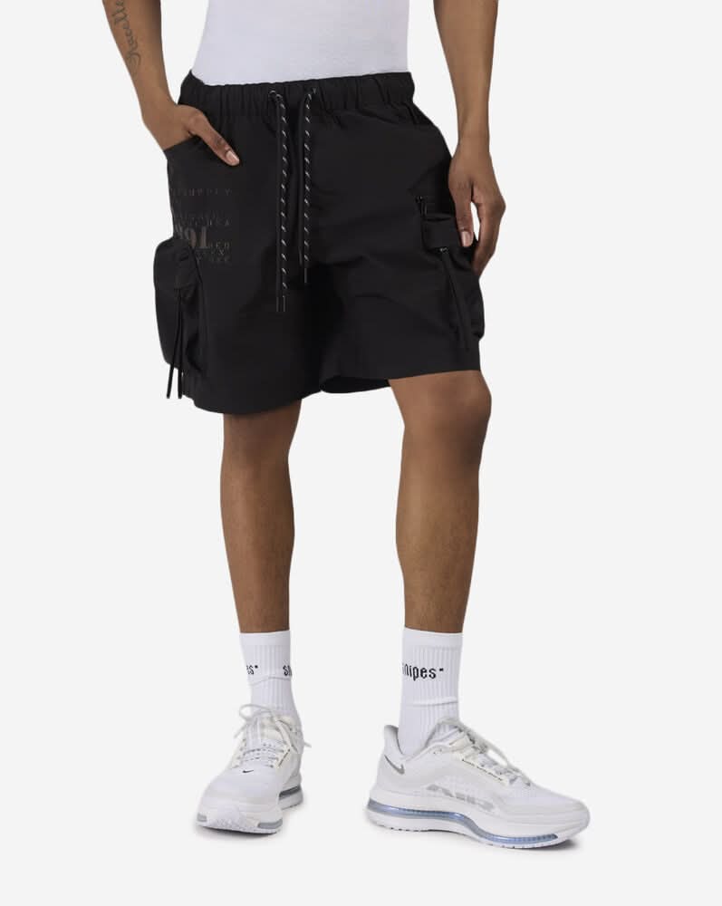Smoke Rise Utility Nylon Shorts (Black - Xl)