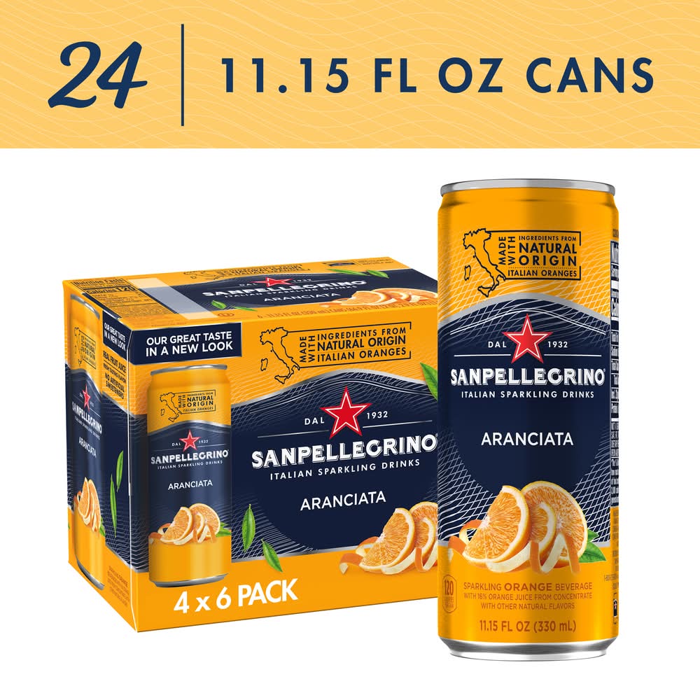 San Pellegrino Sparkling Aranciata (6 ct, 330 ml)