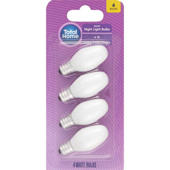 Total Home Light Replacement Bulbs, 4 w, 4 ct