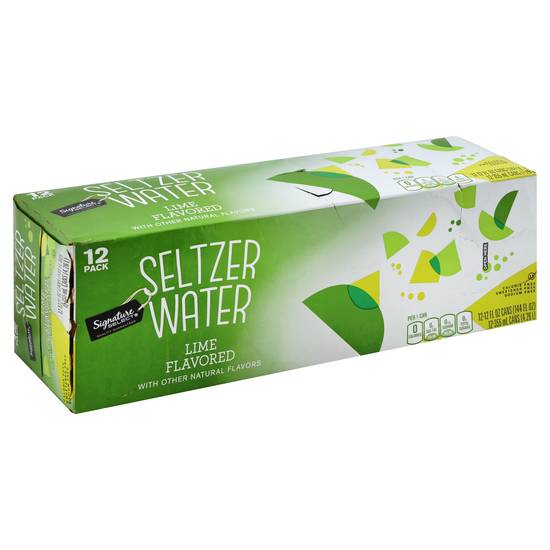 Signature Select Lime Seltzer Water (12 x 12 fl oz)