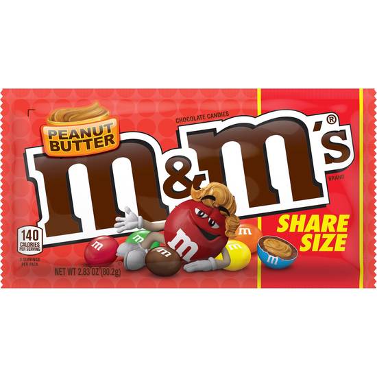 M&M's Share Size Fudge Brownie Milk Chocolate Pieces 2.83 oz. 24