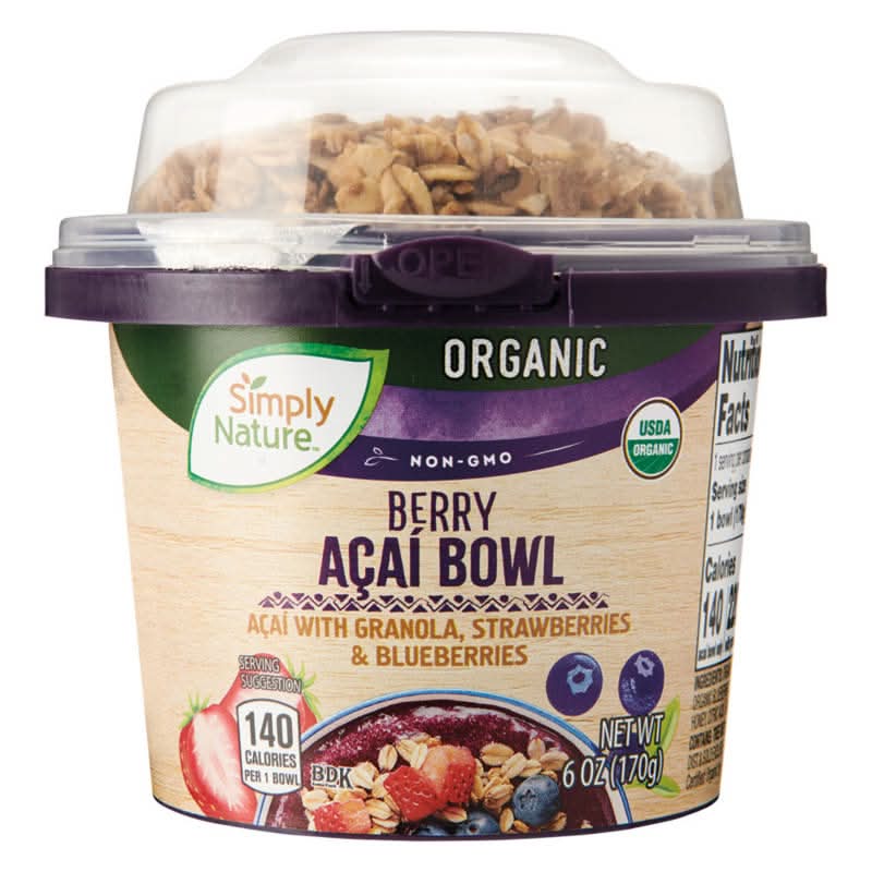 Simply Nature Organic Acai Bowl, Berry (6 oz)