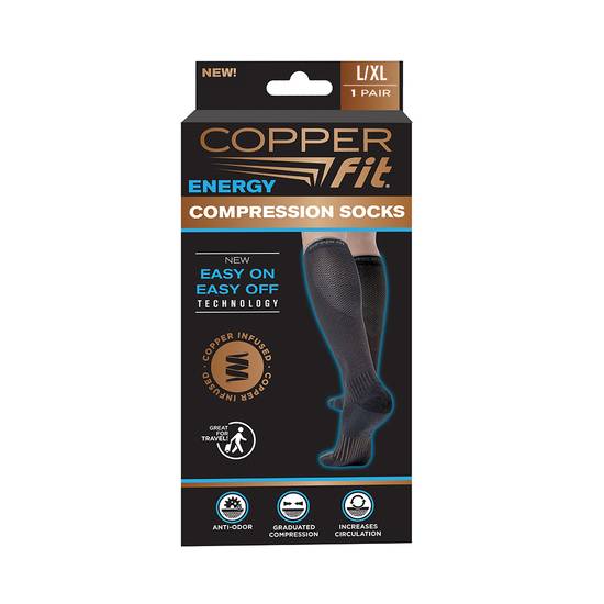 Copper Fit Compression Socks Large/XL Black (1 ct)