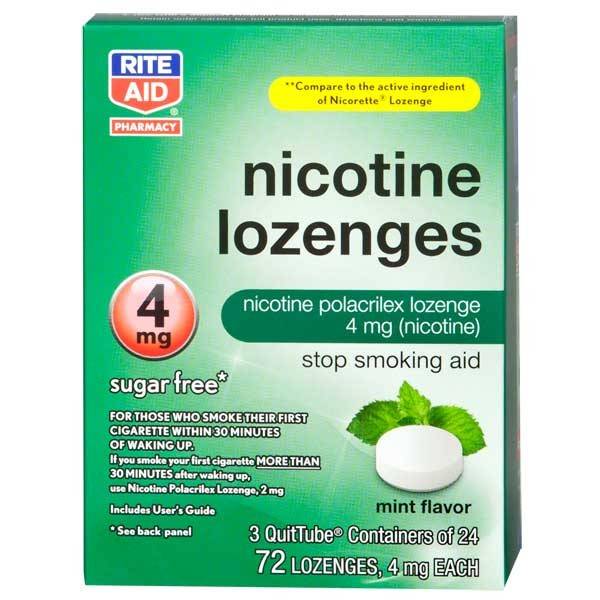 Rite Aid Pharmacy Nicotine Lozenge Stop Smoking Aid 4mg (mint)