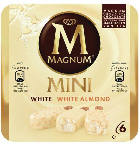 Helado Magnum Mini White Almond (6 unidades)