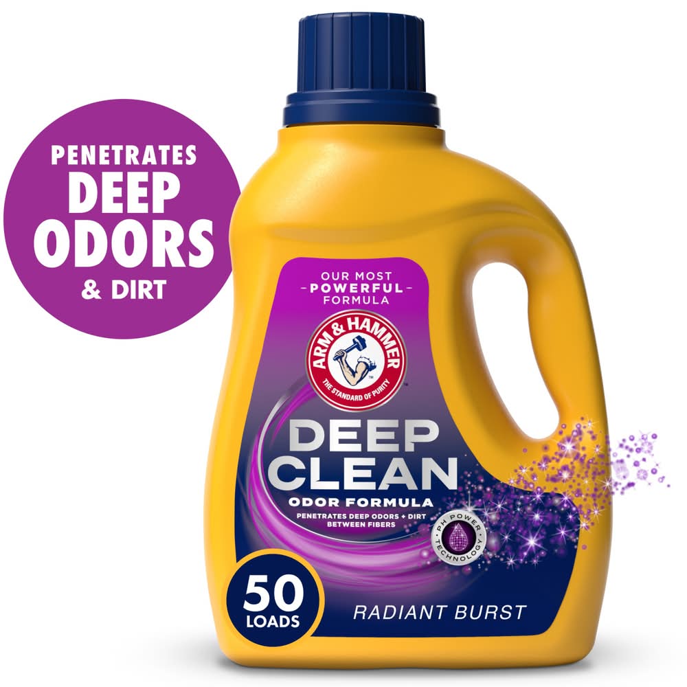 Arm & Hammer Deep Clean Odor Formula Detergent, Radiant Burst (75 fl oz)