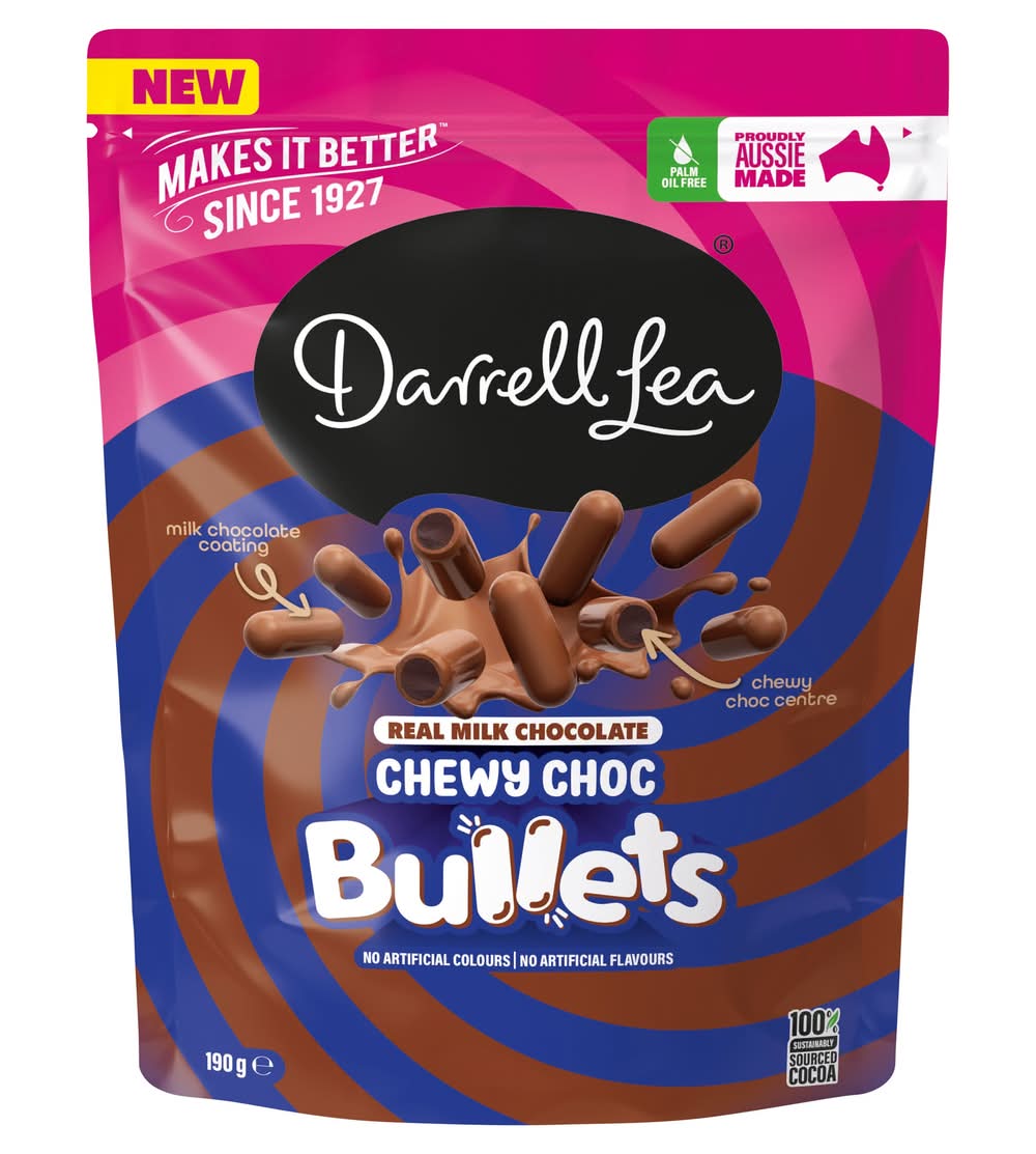 Darrell Lea Chewy Choc Bullets 190g