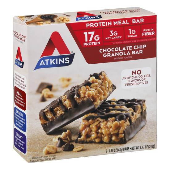 Atkins Chocolate Chip Granola Protein Meal Bars (5 ct)