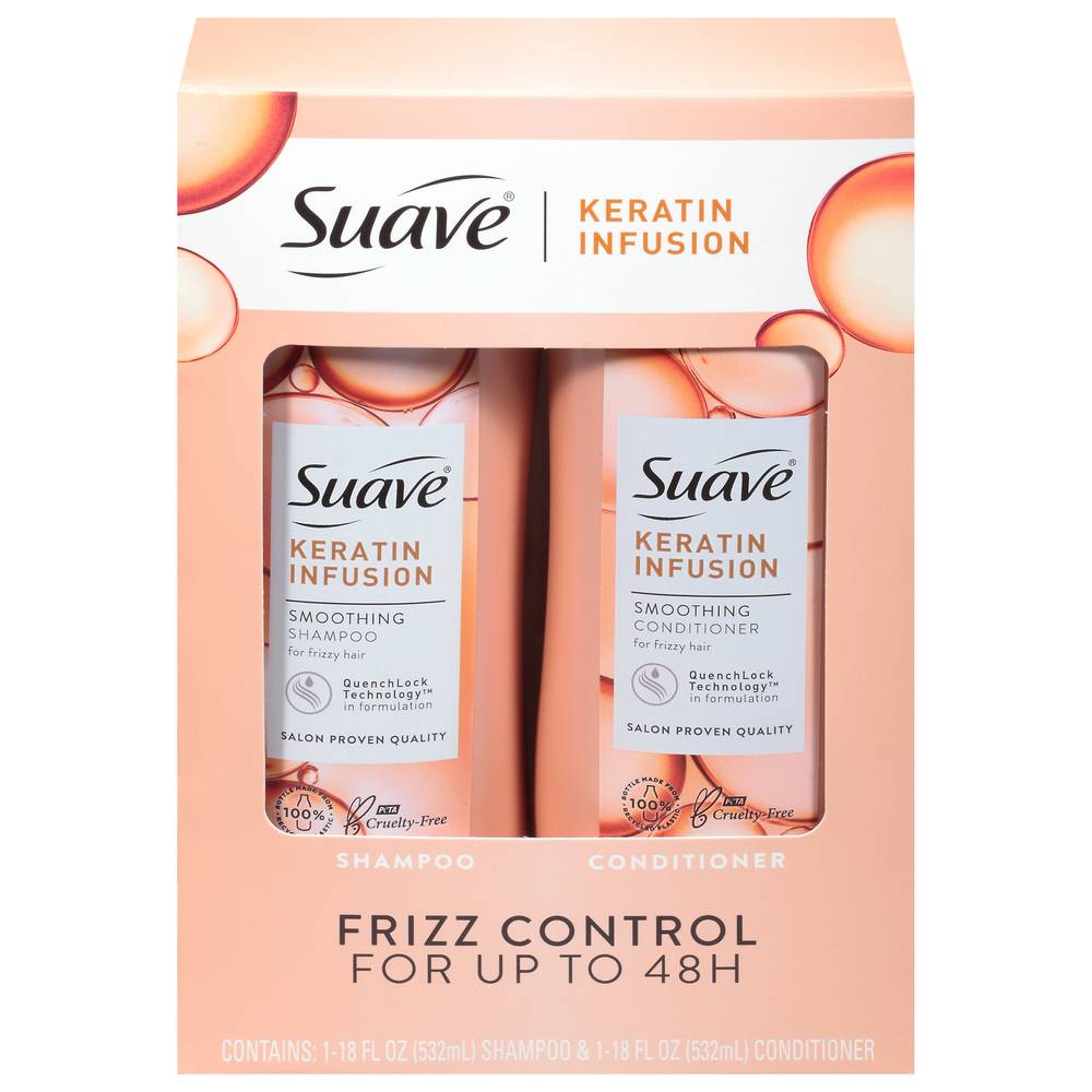 Suave Keratin Infusion Frizz Control Shampoo & Conditioner (2 ct)