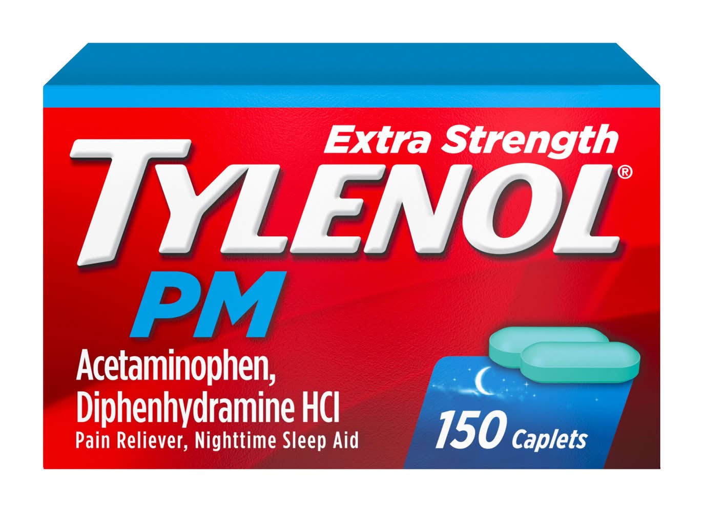 Tylenol Extra Strength Pain Reliever & Sleep Aid Tablets 500 mg Acetaminophen & 25 mg Diphenhydramine Hcl (150 ct)