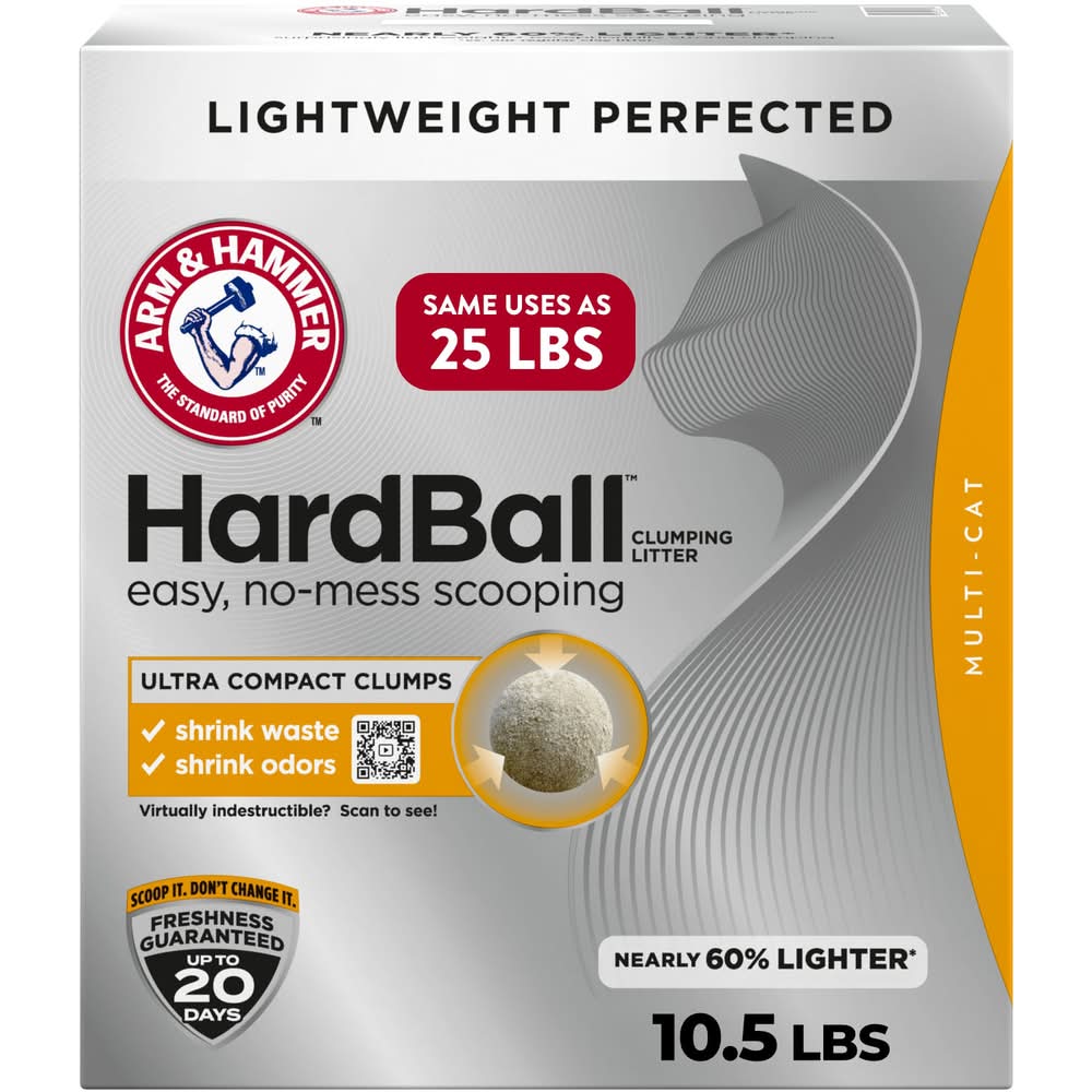 Arm & Hammer Hardball Lightweight Clumping Litter For Cats (10.5 lbs)